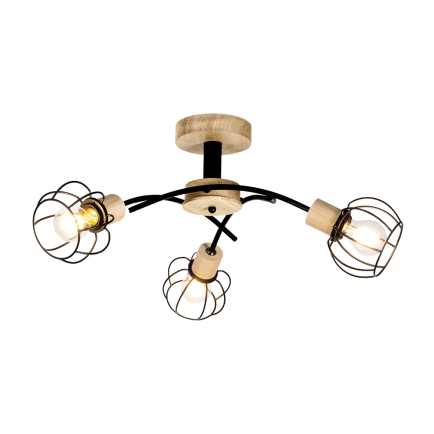 Lámpara de techo VIVIANE 3xE27/60W/230V roble