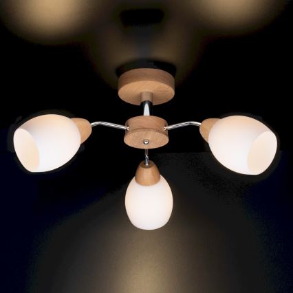 Lámpara de techo PARMA 3xE27/40W/230V roble