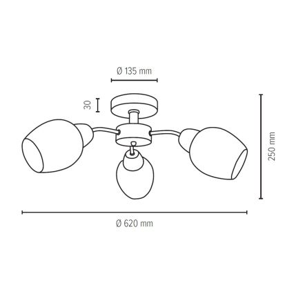 Lámpara de techo PARMA 3xE27/40W/230V roble