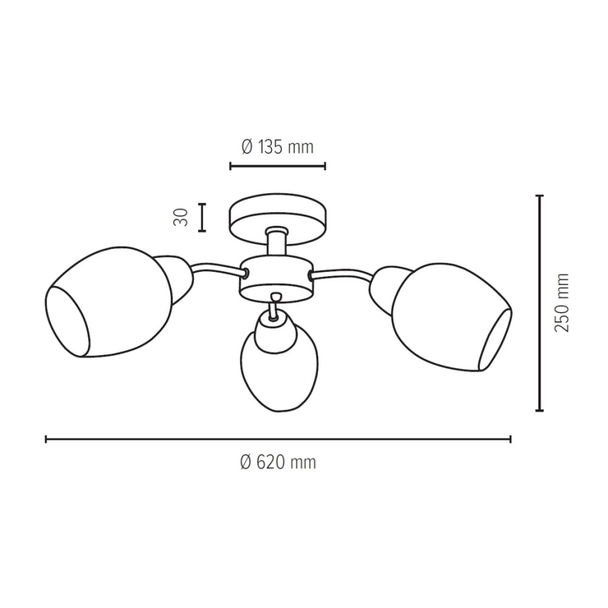 Lámpara de techo PARMA 3xE27/40W/230V roble