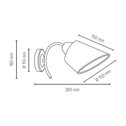 Lámpara de pared METTE 1xE27/40W/230V