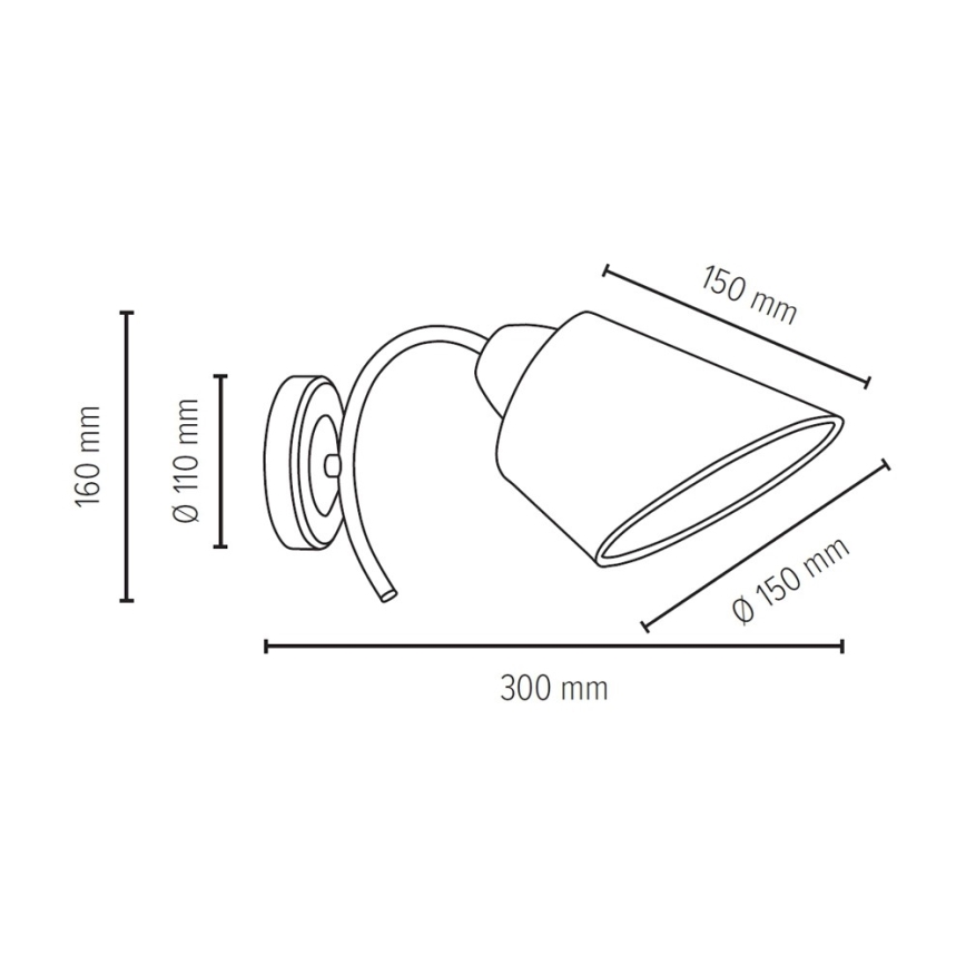 Lámpara de pared METTE 1xE27/40W/230V