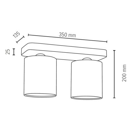 Lámpara de techo JENTA 2xE27/25W/230V roble