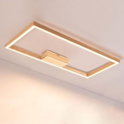 Plafón LED regulable RAMME LED/34W/230V roble mate + control remoto