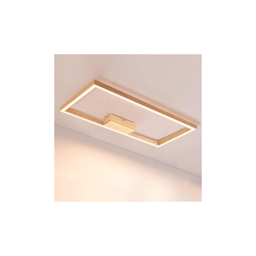 Plafón LED regulable RAMME LED/34W/230V roble mate + control remoto