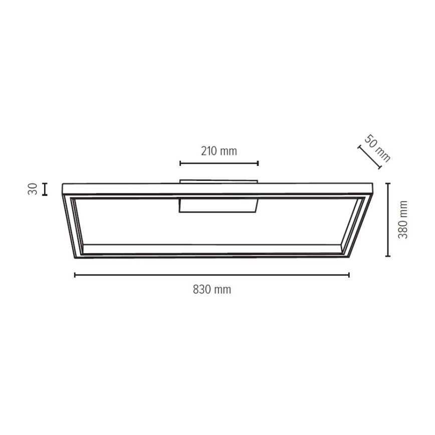 Plafón LED regulable RAMME LED/34W/230V roble mate + control remoto
