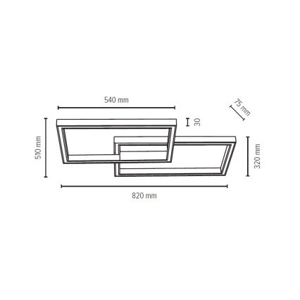 Plafón LED regulable RAMME LED/48W/230V roble mate + control remoto