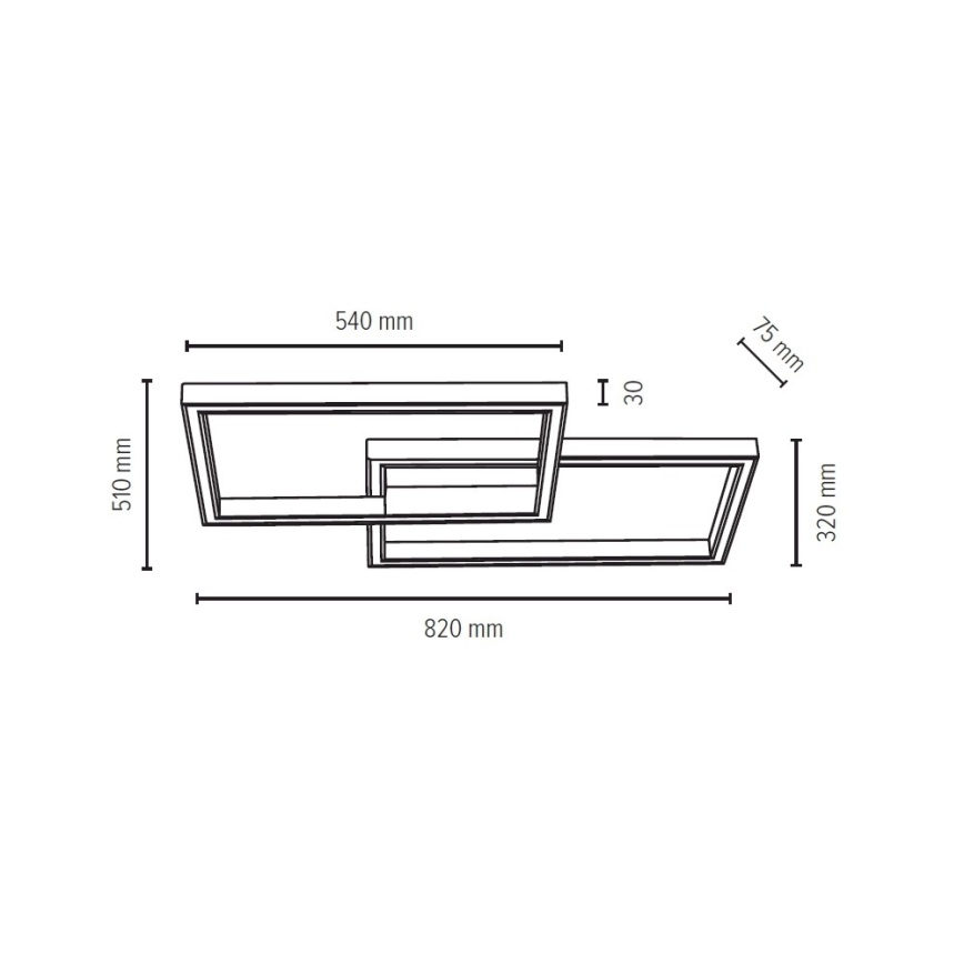 Plafón LED regulable RAMME LED/48W/230V roble mate + control remoto