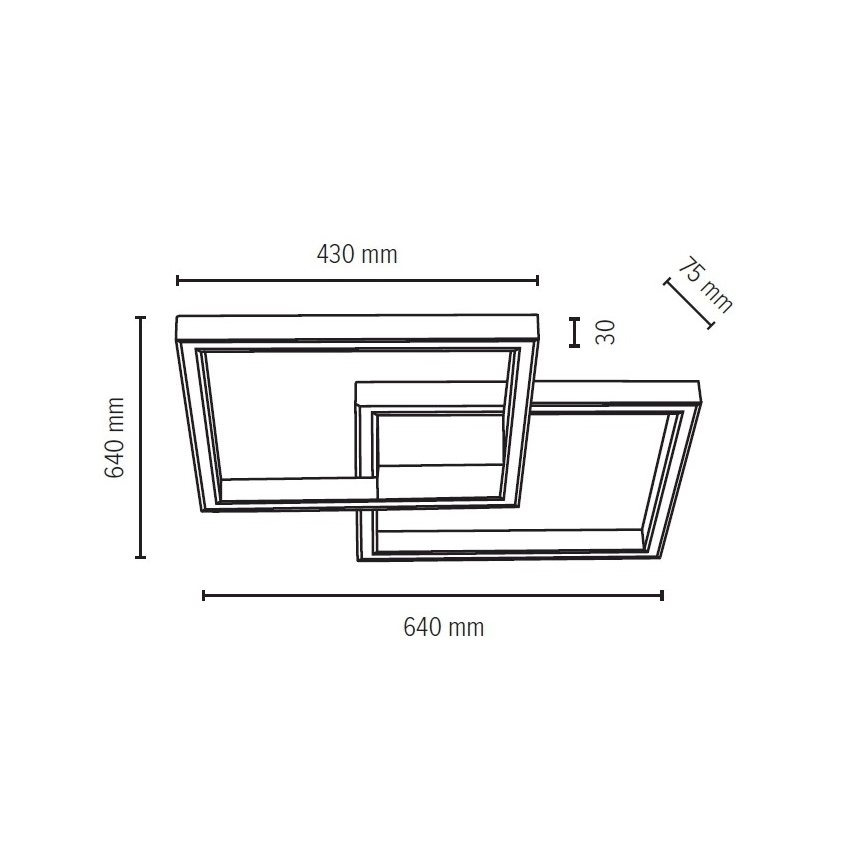 Plafón LED regulable RAMME LED/48W/230V roble mate + control remoto
