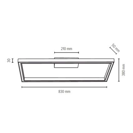 Plafón LED RAMME LED/34W/230V roble mate