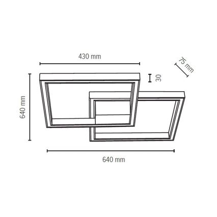 Plafón LED RAMME LED/48W/230V roble mate