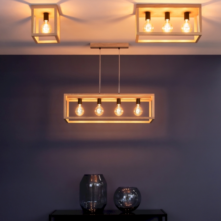 Lámpara de techo KAGO 1xE27/60W/230V roble mate