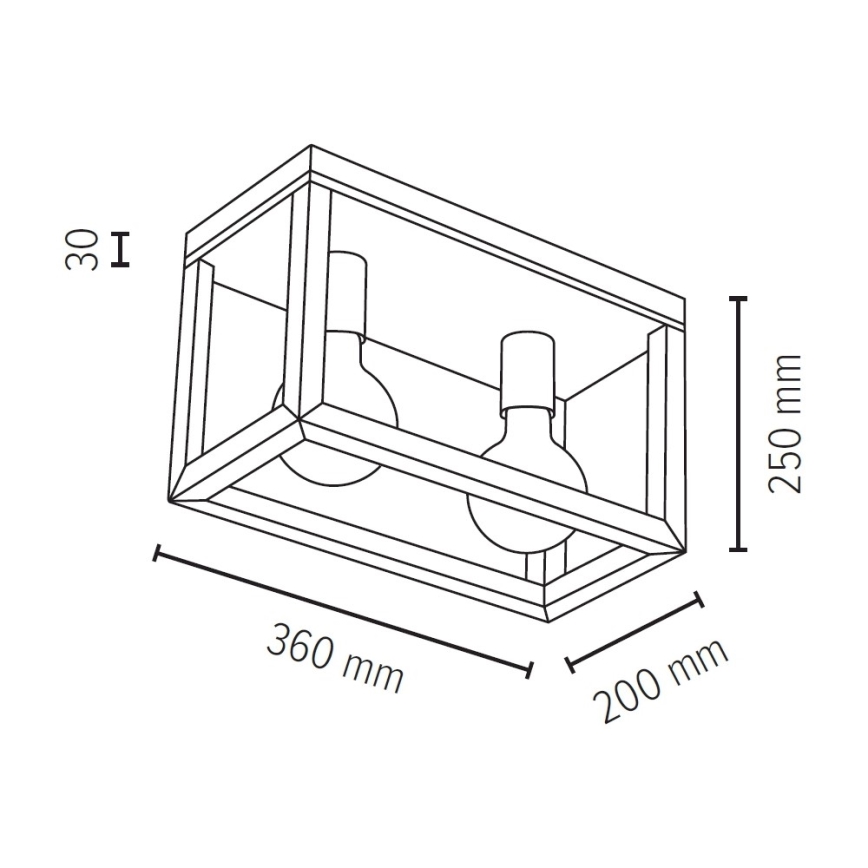 Lámpara de techo KAGO 2xE27/60W/230V roble mate