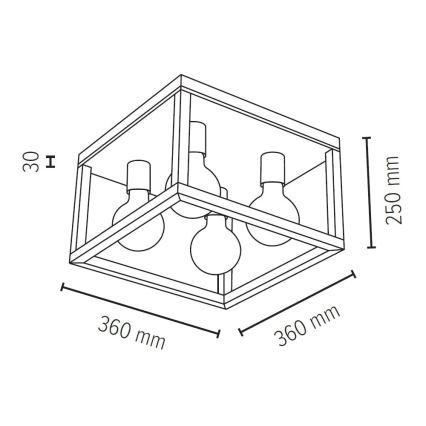 Lámpara de techo KAGO 4xE27/60W/230V roble