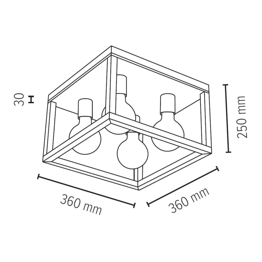 Lámpara de techo KAGO 4xE27/60W/230V roble