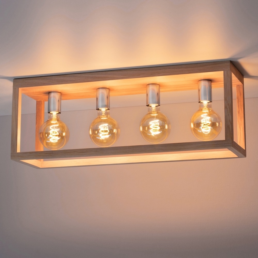 Plafón KAGO 4xE27/60W/230V roble mate