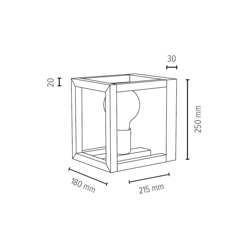 Aplique de pared KAGO 1xE27/40W/230V, roble