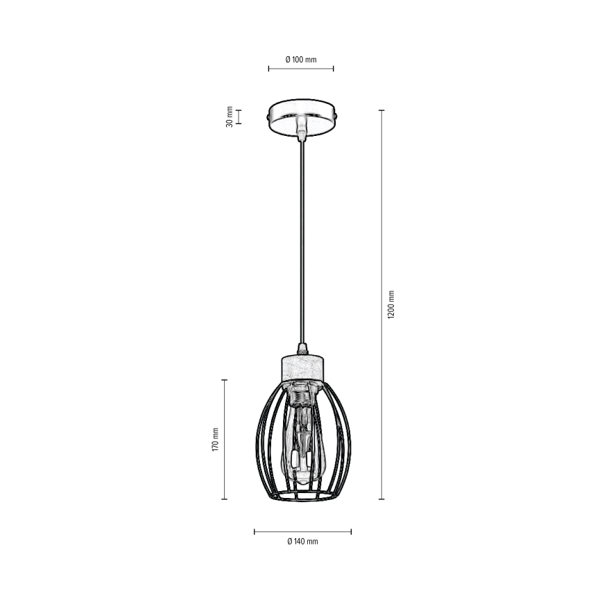 Lámpara colgante GUNNAR 1xE27/60W/230V roble