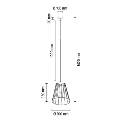 Lámpara colgante ORAZIO 1xE27/60W/230V roble