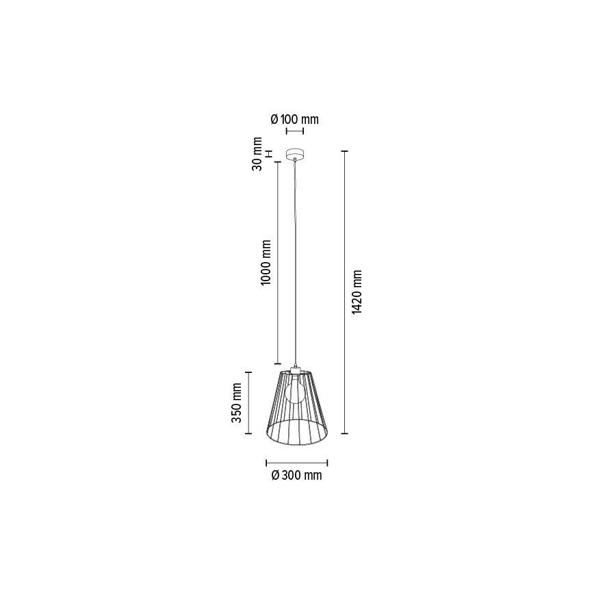 Lámpara colgante ORAZIO 1xE27/60W/230V roble