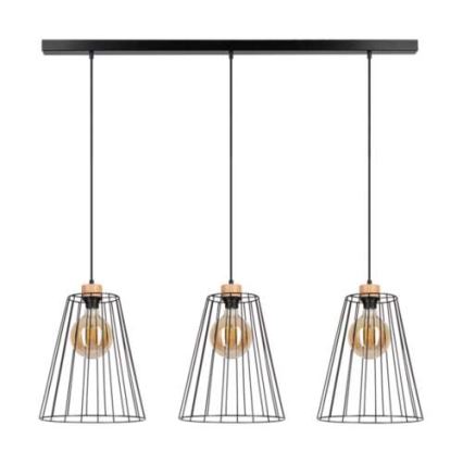 Lámpara colgante ORAZIO 3xE27/60W/230V pino