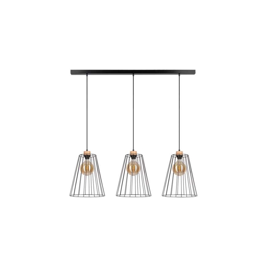 Lámpara colgante ORAZIO 3xE27/60W/230V pino