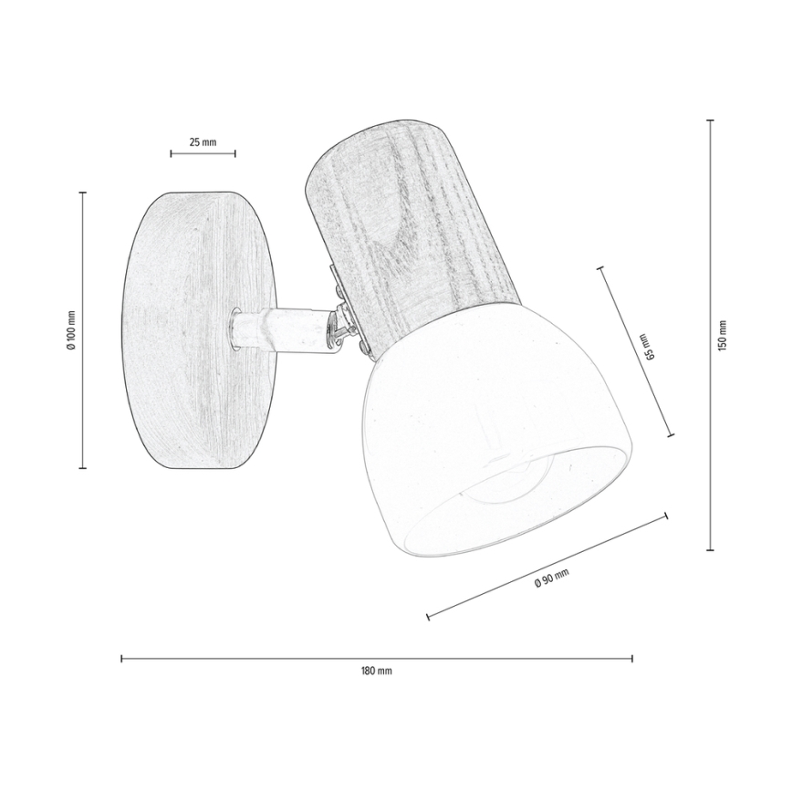 Foco de pared NEL 1xE27/15W/230V pino