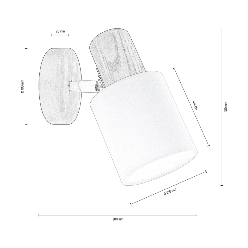 Foco de pared TRENDY 1xE27/15W/230V pino