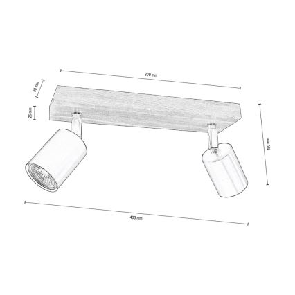 Foco de techo MANARA 2xGU10/5W/230V pino