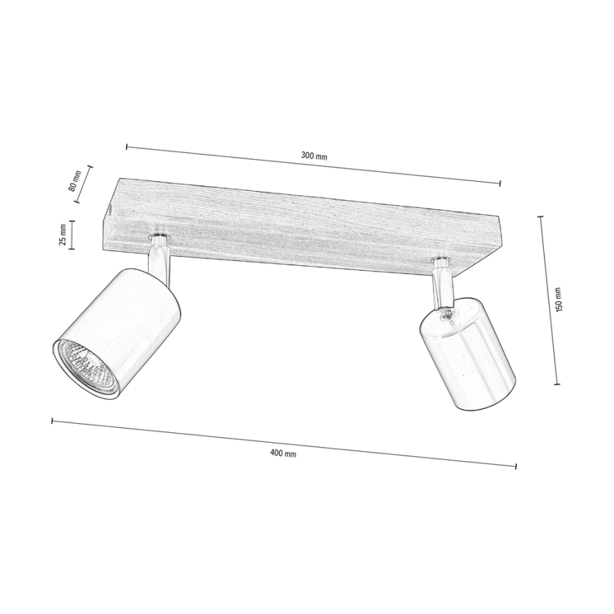 Foco de techo MANARA 2xGU10/5W/230V pino