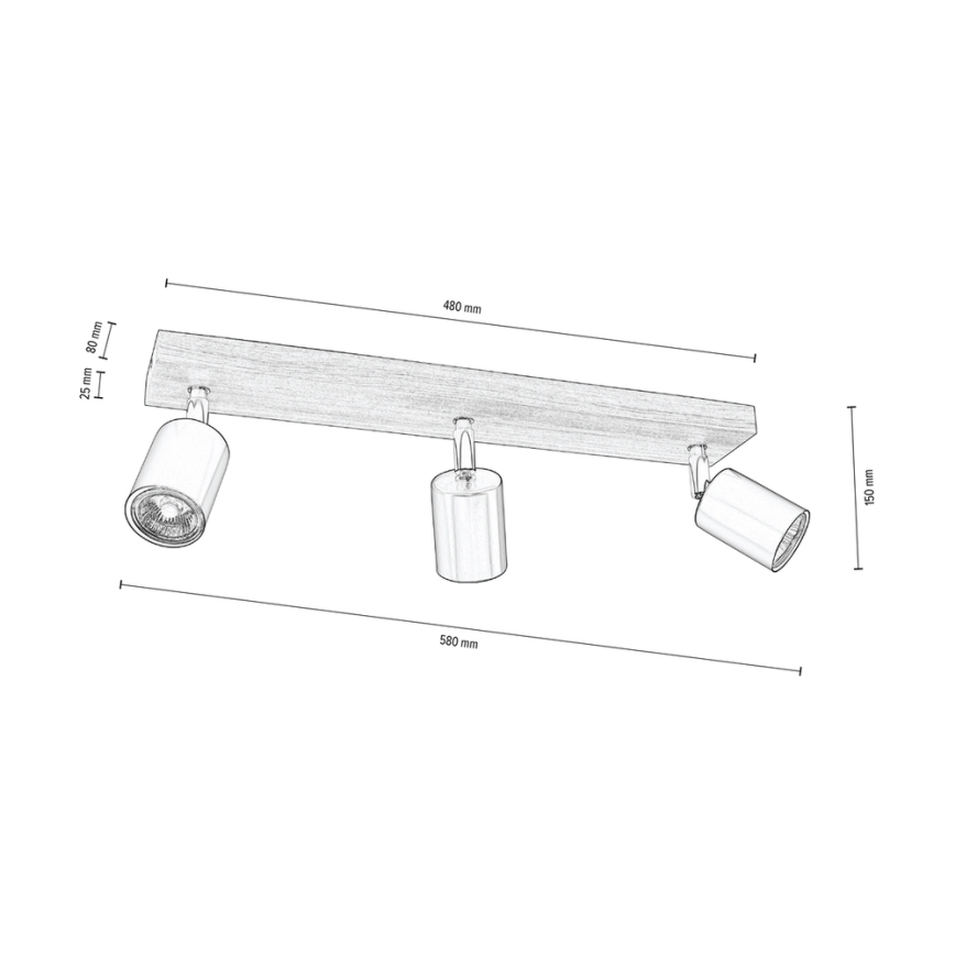 Foco de techo MANARA 3xGU10/5W/230V pino