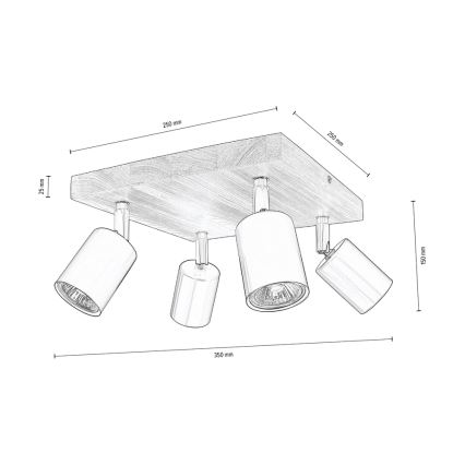 Foco de techo MANARA 4xGU10/5W/230V pino