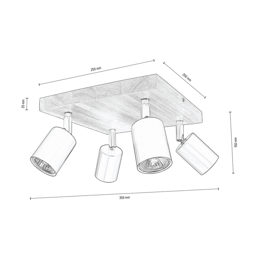 Foco de techo MANARA 4xGU10/5W/230V pino
