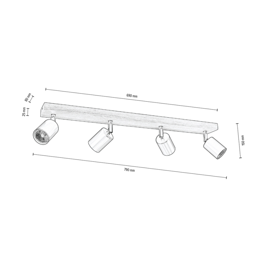 Foco de techo MANARA 4xGU10/5W/230V pino