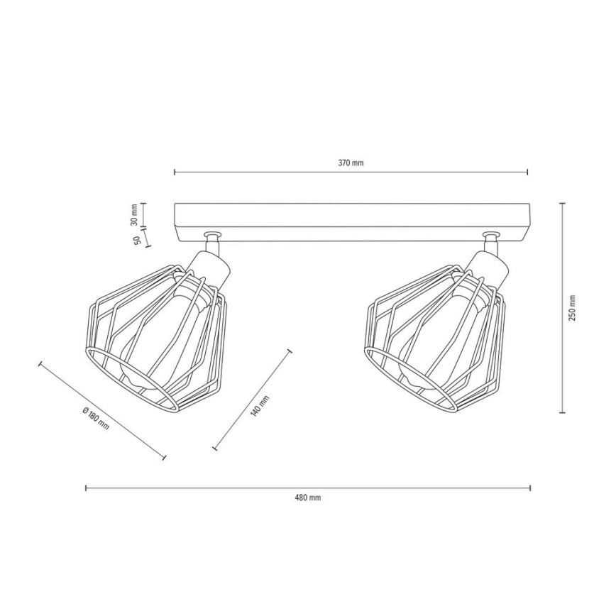 Foco de techo VENTI 2xE27/15W/230V roble