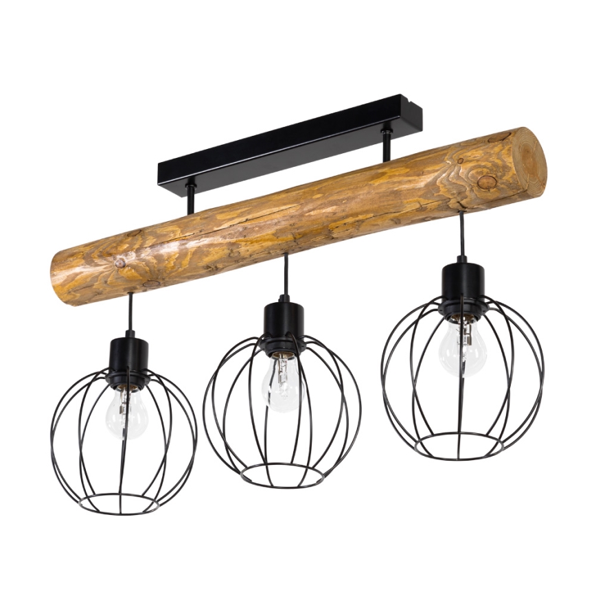 Lámpara de techo BERIS 3xE27/25W/230V pino