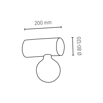 Aplique TRABO 1xE27/25W/230V pino