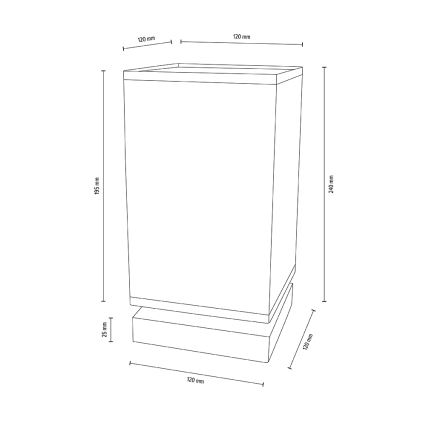 Lámpara de mesa FIRE 1xE27/25W/230V roble/blanco roble