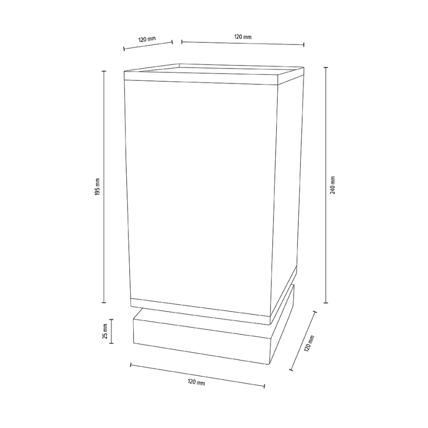 Lámpara de mesa FIRE 1xE27/25W/230V roble/blanco roble