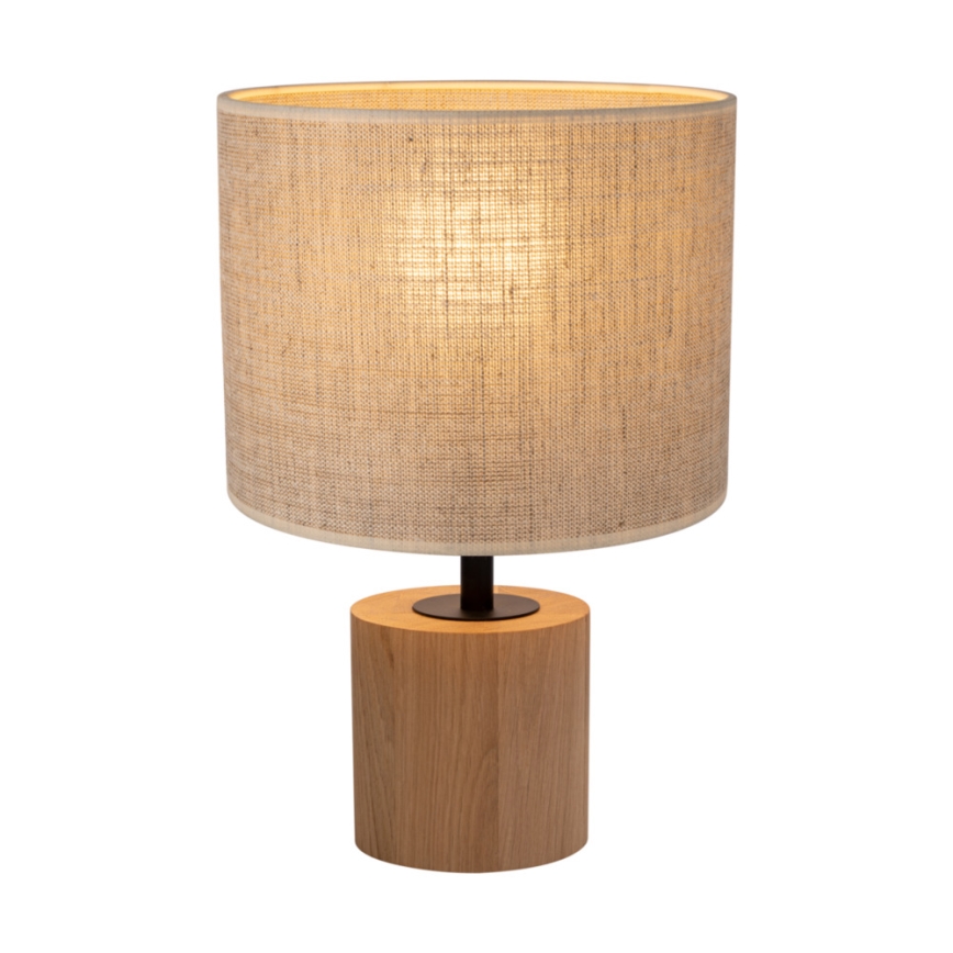 Lámpara de mesa KRETA 1xE27/25W/230V roble/beige roble