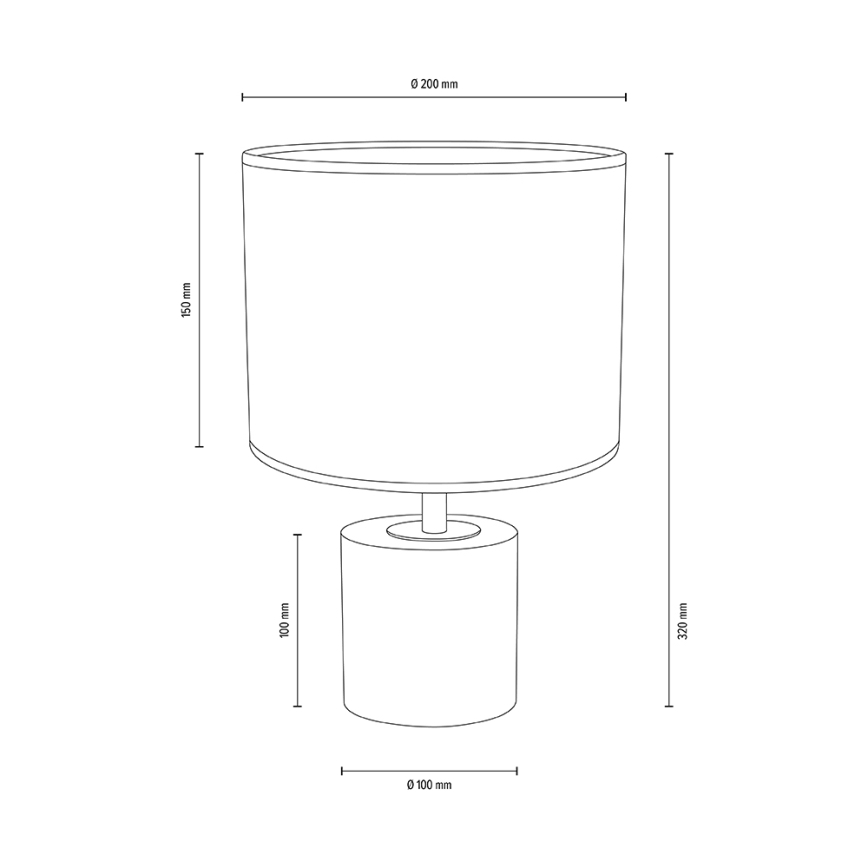 Lámpara de mesa KRETA 1xE27/25W/230V roble/naranja roble