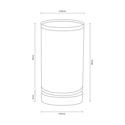 Lámpara de mesa FIRE 1xE27/25W/230V roble/blanco roble