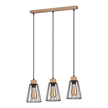 Spot-Light - Lámpara colgante ORAZIO 3xE27/60W/230V roble