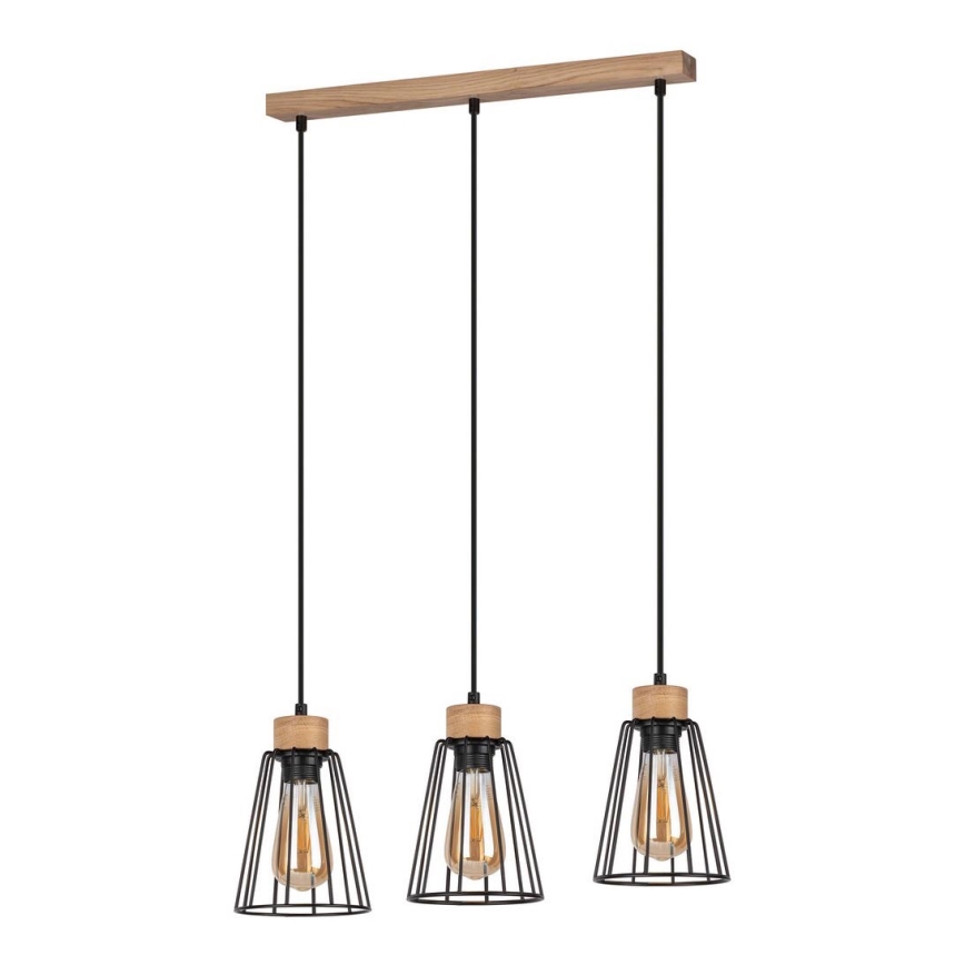 Spot-Light - Lámpara colgante ORAZIO 3xE27/60W/230V roble