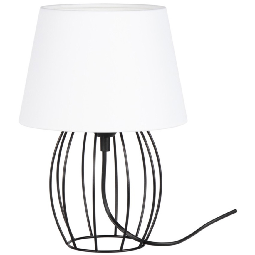 Spot-Light - Lámpara de mesa MANGOO 1xE27/40W/230V blanco/negro – Certificado FSC