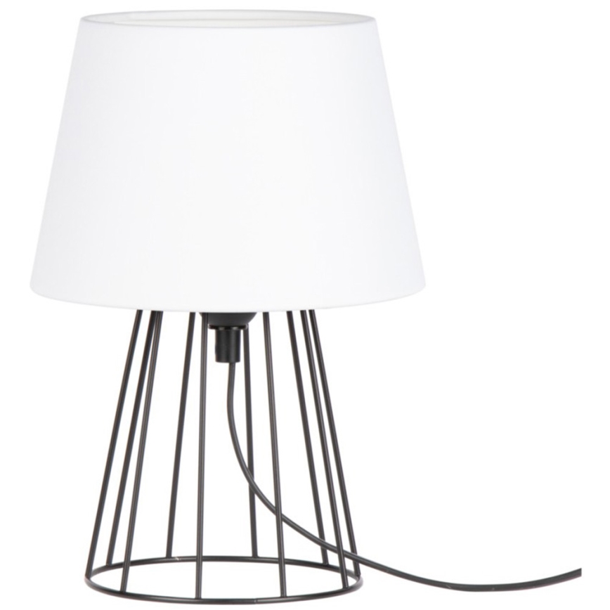 Spot-Light - Lámpara de mesa MANGOO 1xE27/40W/230V blanco/negro - Certificado FSC