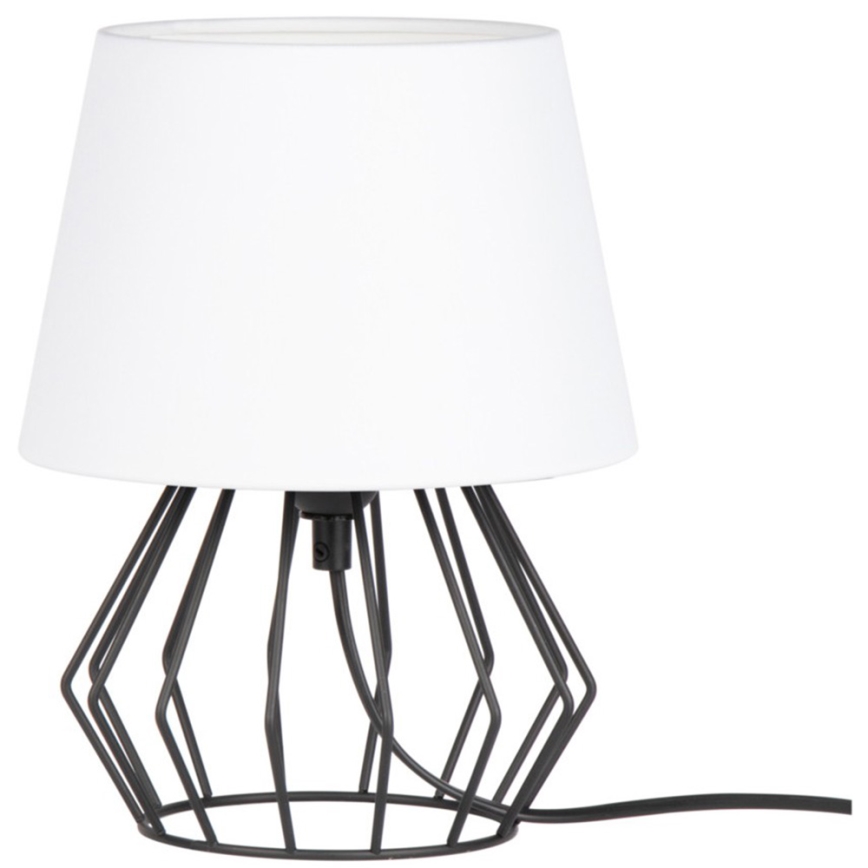Spot-Light - Lámpara de mesa MANGOO 1xE27/40W/230V blanco/negro - Certificado FSC