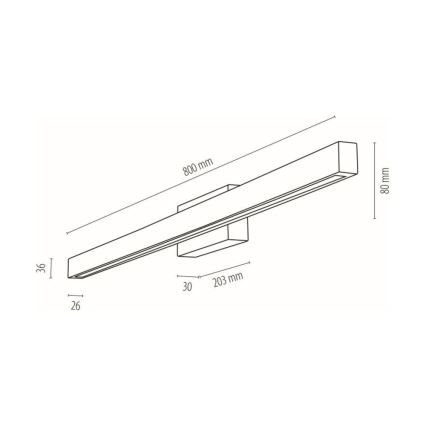 Aplique de pared para baño LED AQUAVIVA LED/12W/230V 80 cm IP44 roble