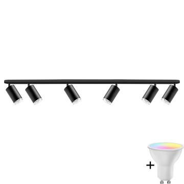 Spotlight de baño regulable LED RGBW TURYN 6xGU10/6,5W/230V 2700-6500K Wi-Fi IP44 negro