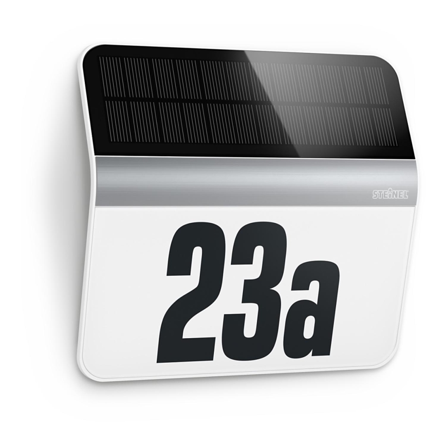 STEINEL 007140 - Número de casa LED solar XSolar LH-N LED/0,03W acero inoxidable IP44 2500 mAh